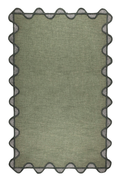 Green Wool Carpet 5' x 7'5" | Bold Monkey Sugar Lines | Oroa.com