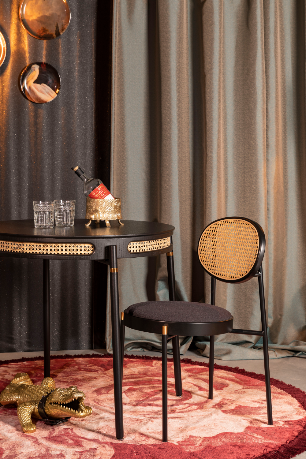 Rattan Back Dining Chairs (2) | Bold Monkey Don't Stop | OROA.com