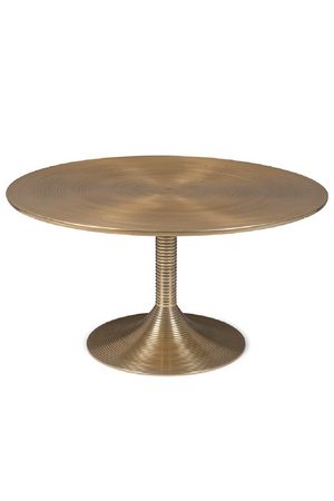 Gold Round Pedestal Coffee Table | Bold Monkey Hypnotising | OROA.com