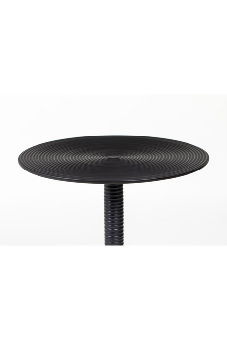 Black Round Pedestal Side Table | Bold Monkey Hypnotising | OROA.com