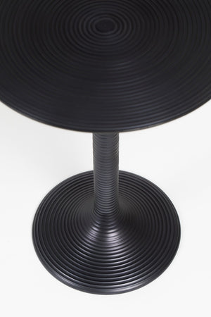 Black Round Pedestal Side Table | Bold Monkey Hypnotising | OROA.com