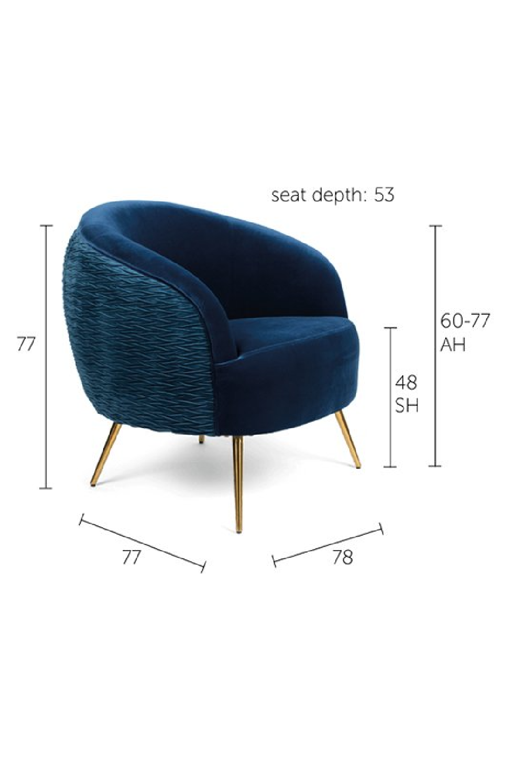 Wrinkled Velvet Lounge Chair | Bold Monkey So Curvy | Oroa.com