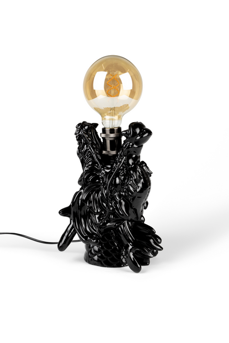 Black Sculptural Table Lamp | Bold Monkey Dragonized Bastard | OROA.com