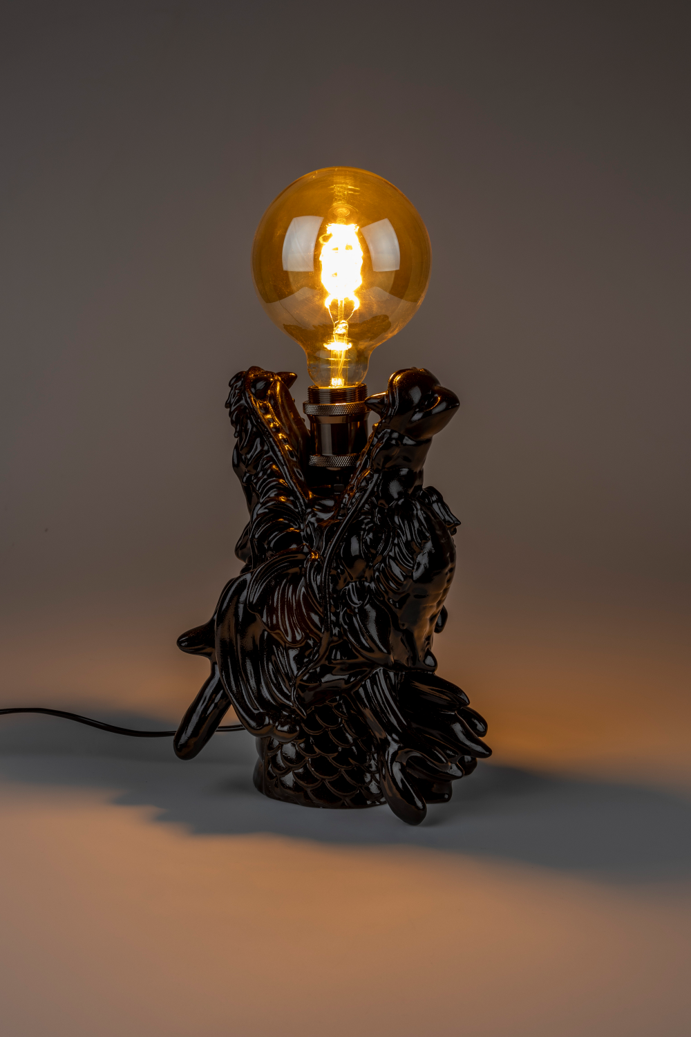 Black Sculptural Table Lamp | Bold Monkey Dragonized Bastard | OROA.com