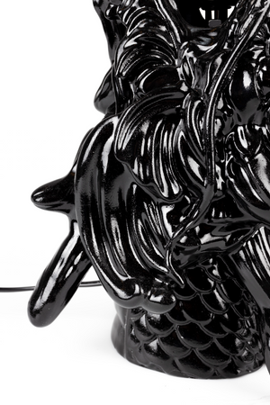 Black Sculptural Table Lamp | Bold Monkey Dragonized Bastard | OROA.com
