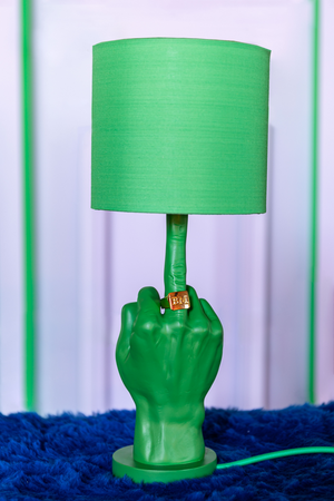 Green Statement Table Lamp | Bold Monkey "What If" | OROA.com