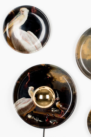 Bird Print Wall Lamps (4) | Bold Monkey No Food Here Birds | OROA.com