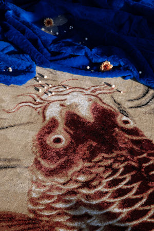 Coastal Modern Carpet 5' x 7'5" | Bold Monkey The Legend Of Koi | OROA.com