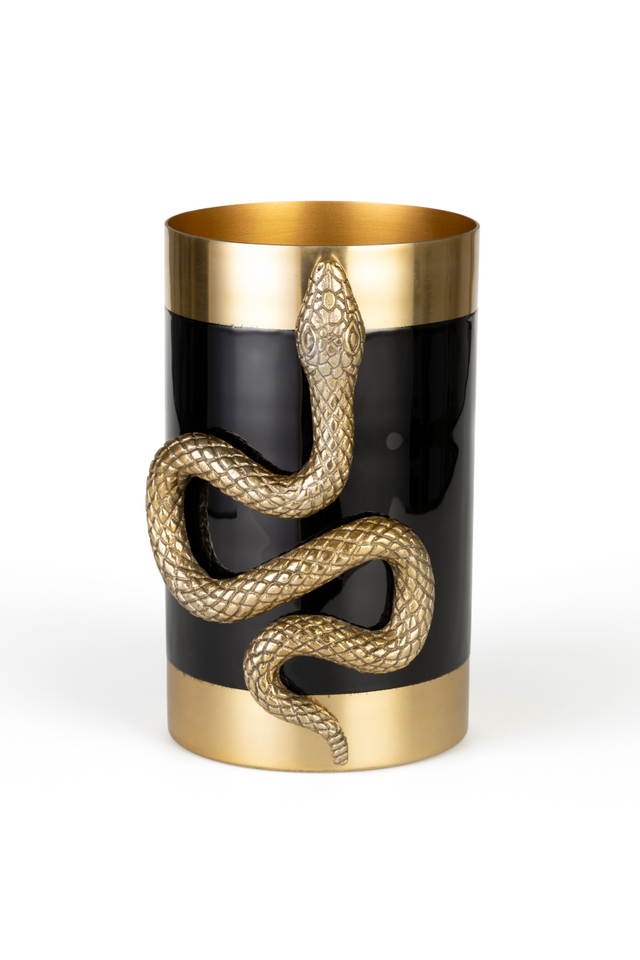 Aluminum Cylindrical Modern Vase M | Bold Monkey Never Hurt A Snake | OROA.com
