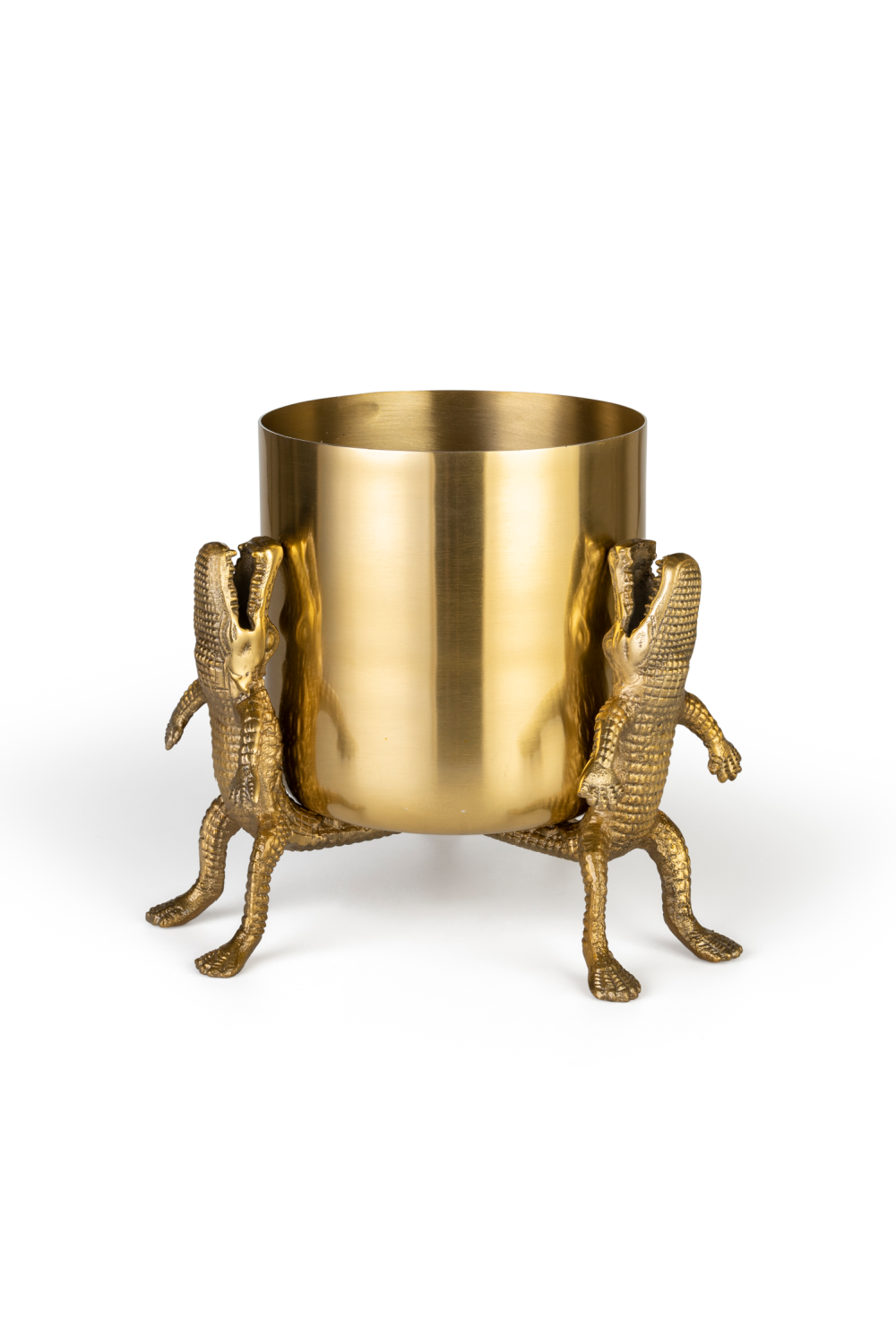 Gold Lacquered Vase | Bold Monkey Surrounded by Crocodiles | OROA.com