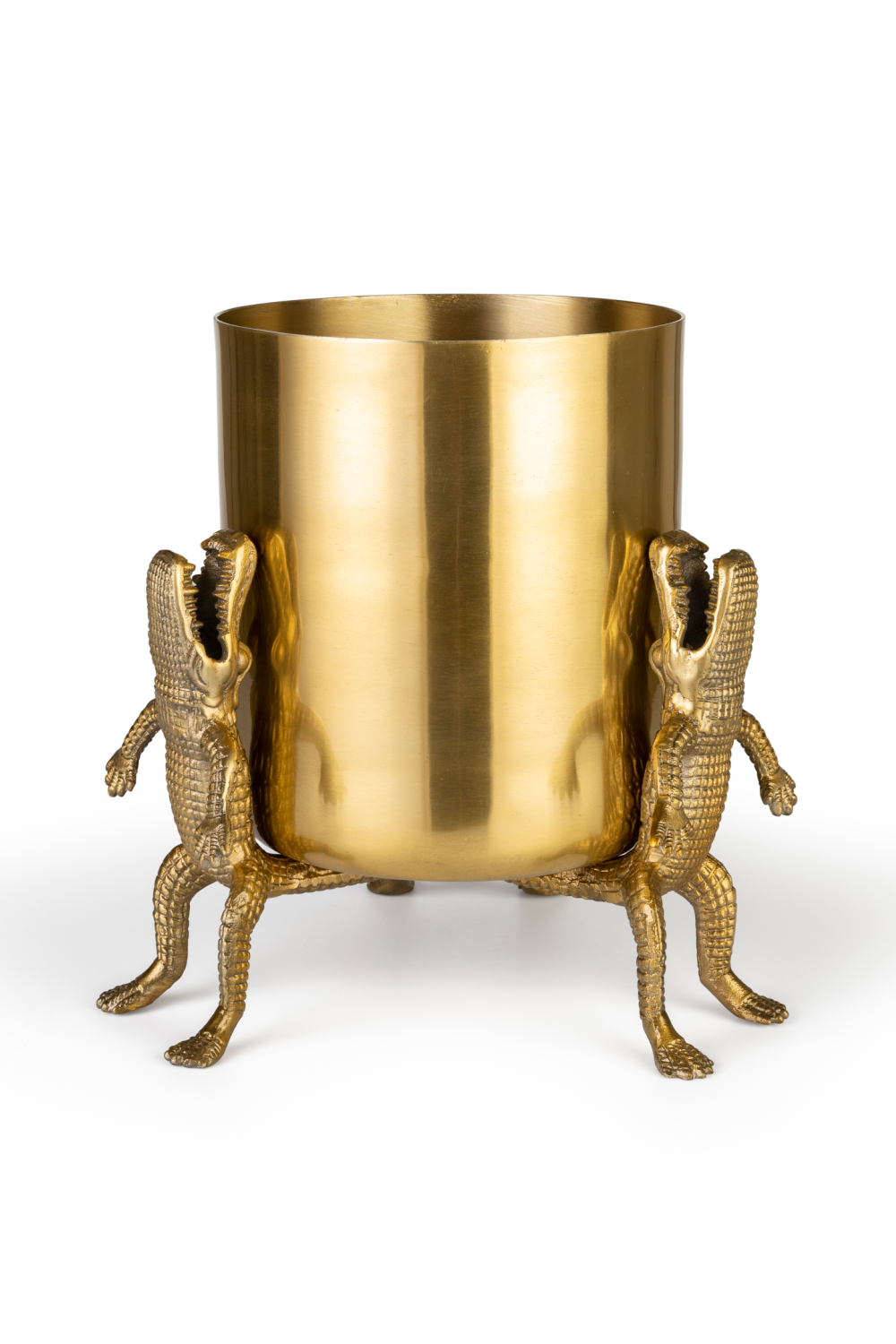 Gold Lacquered Vase | Bold Monkey Surrounded by Crocodiles | OROA.com