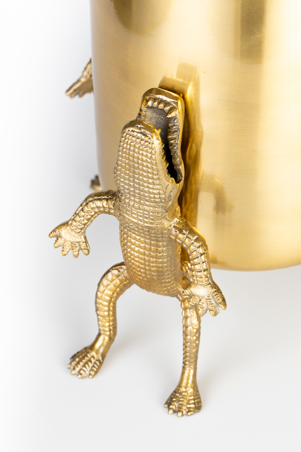 Gold Lacquered Vase | Bold Monkey Surrounded by Crocodiles | OROA.com