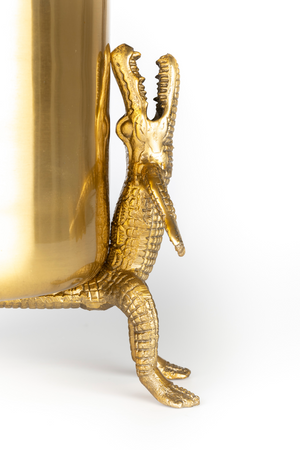 Gold Lacquered Vase | Bold Monkey Surrounded by Crocodiles | OROA.com