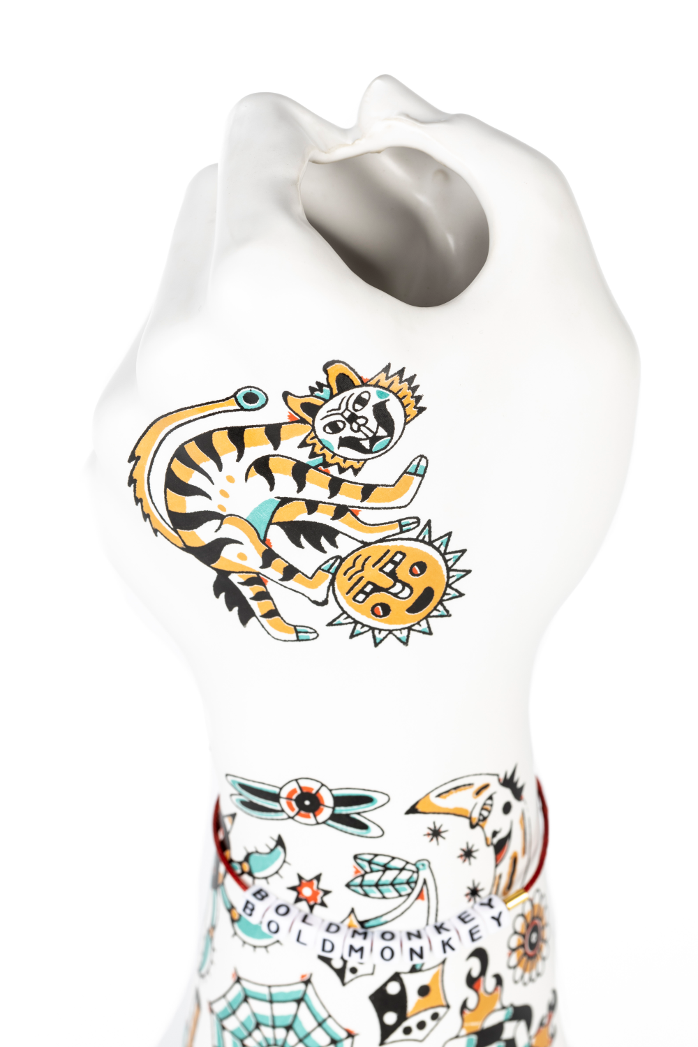 Handpainted Ceramic Fist Vase | Bold Monkey Liberty Matters | OROA.com