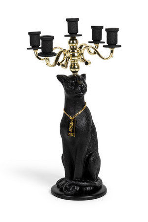 Art Deco Candle Holder | Bold Monkey Proudly Crowned Panther | OROA.com