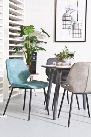 Teal Leather Dining Chairs (2) | By Boo Seashell | OROA.com