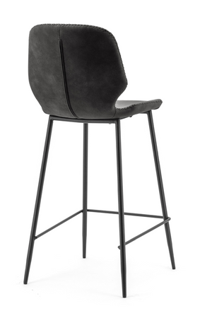 Black Leather Counter Stools (2) | By-Boo Seashell | OROA.com