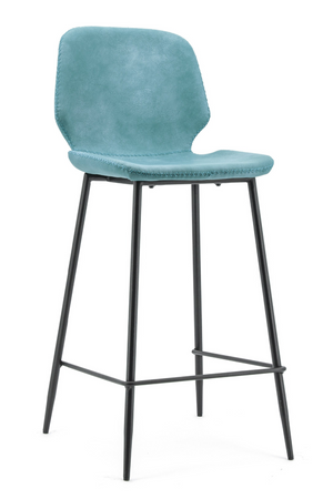 Teal Leather Barstools (2) | By Boo Seashell | OROA.com