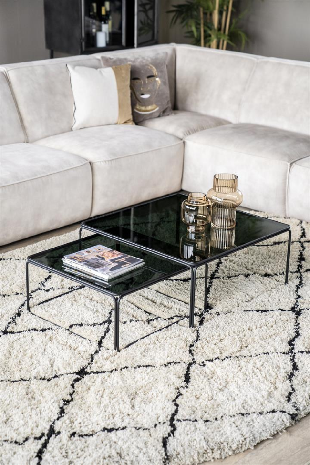 Natural & Black Diamond Rug 6’5” x 10' | By-Boo Rox | OROA.com