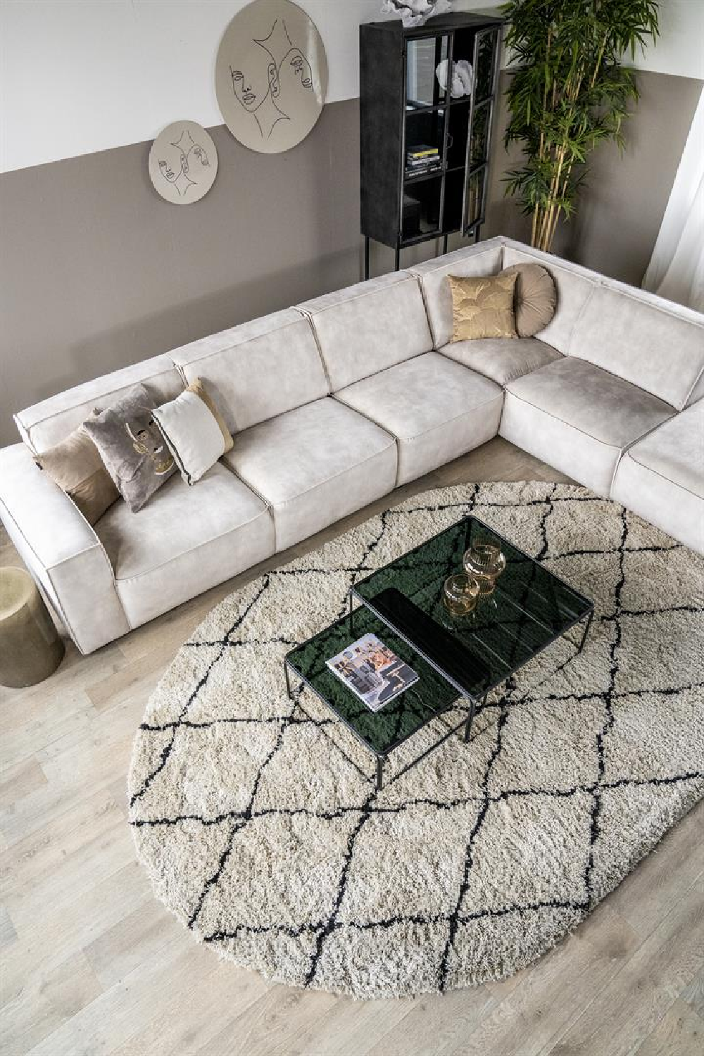 Natural & Black Diamond Rug 6’5” x 10' | By-Boo Rox | OROA.com