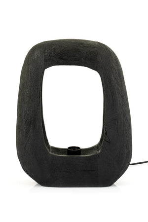 Black Wooden Table Lamp | By-Boo Gibs | OROA.com