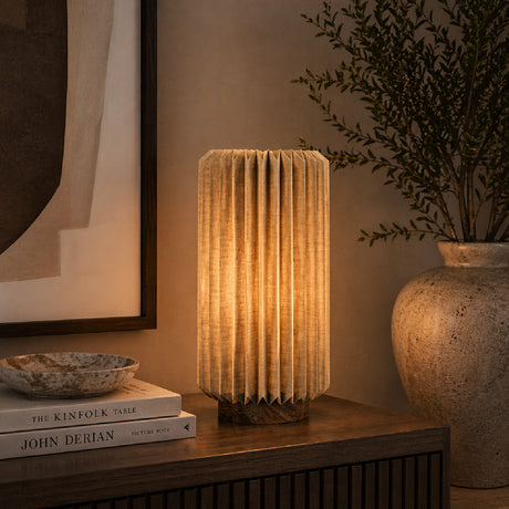   Fluted Linen Table Lamp | Oroa.com