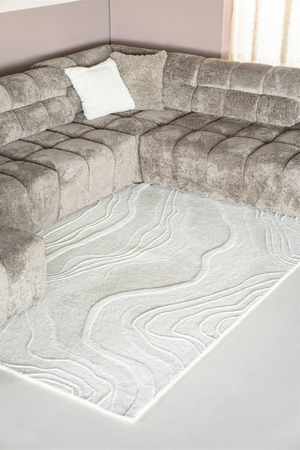 White Swirl Wool Carpet | By-Boo Soil | Oroa.com