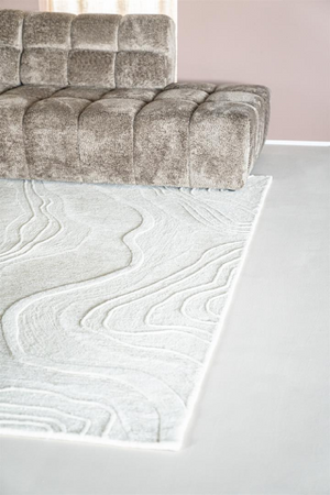 White Swirl Wool Carpet | By-Boo Soil | Oroa.com