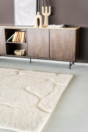 White Wool Blend Rug | By-Boo Kala | OROA.com