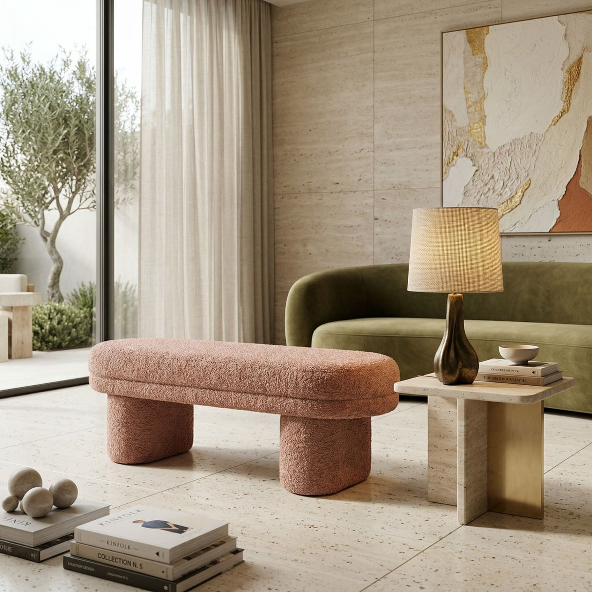   Upholstered Oval Bench | Oroa.com
