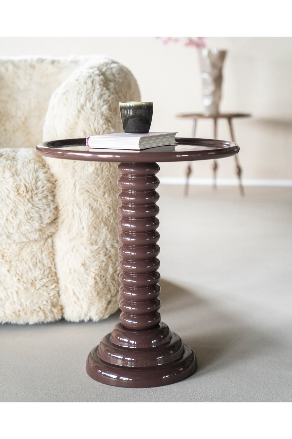 Aluminum Pedestal Side Table | By-Boo Basco