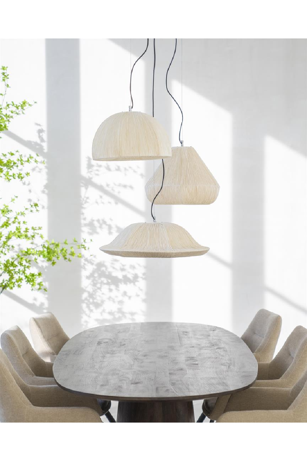 Handmade Paper Pendant Lamp | By-Boo Lokta | OROA.com