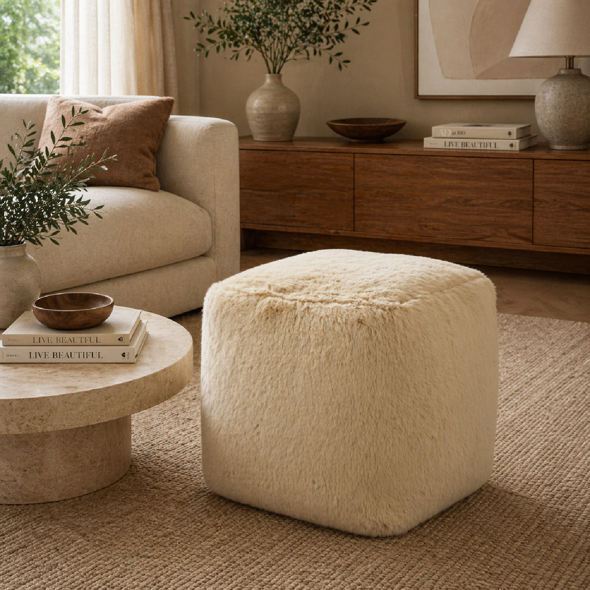   Soft Fabric Pouf | Oroa.com