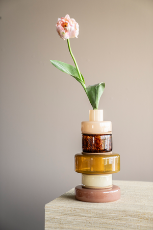 Stacked Glass Bud Vase | By-Boo Collars | OROA.com