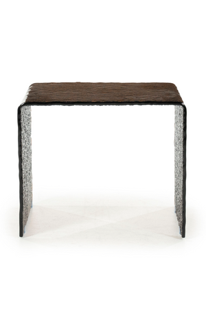 Textured Brown Glass Side Table | By-Boo Ripple | Oroa.com