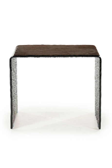 Textured Brown Glass Side Table | By-Boo Ripple | Oroa.com