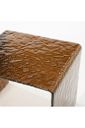 Textured Brown Glass Side Table | By-Boo Ripple | Oroa.com