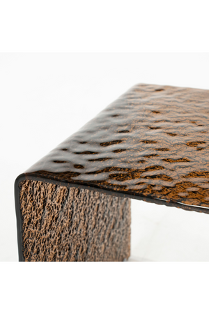 Textured Brown Glass Side Table | By-Boo Ripple | Oroa.com