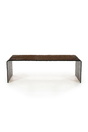 Textured Brown Glass Coffee Table | By-Boo Ripple | Oroa.com