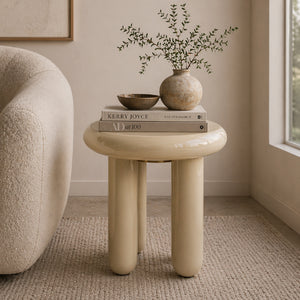   Glossy Iron Round Side Table | Oroa.com