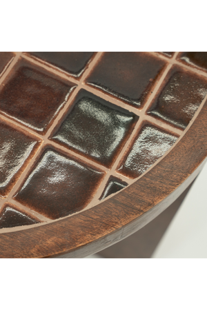 Brown Ceramic Side Table | By-Boo TiledUp | OROA.com