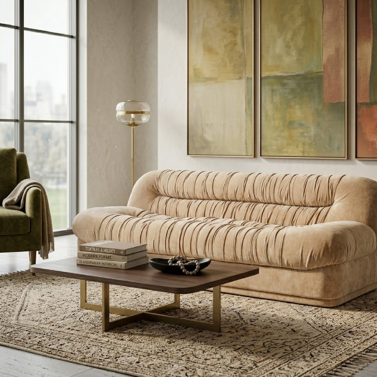   Fully-Upholstered Wrinkled Sofa | Oroa.com