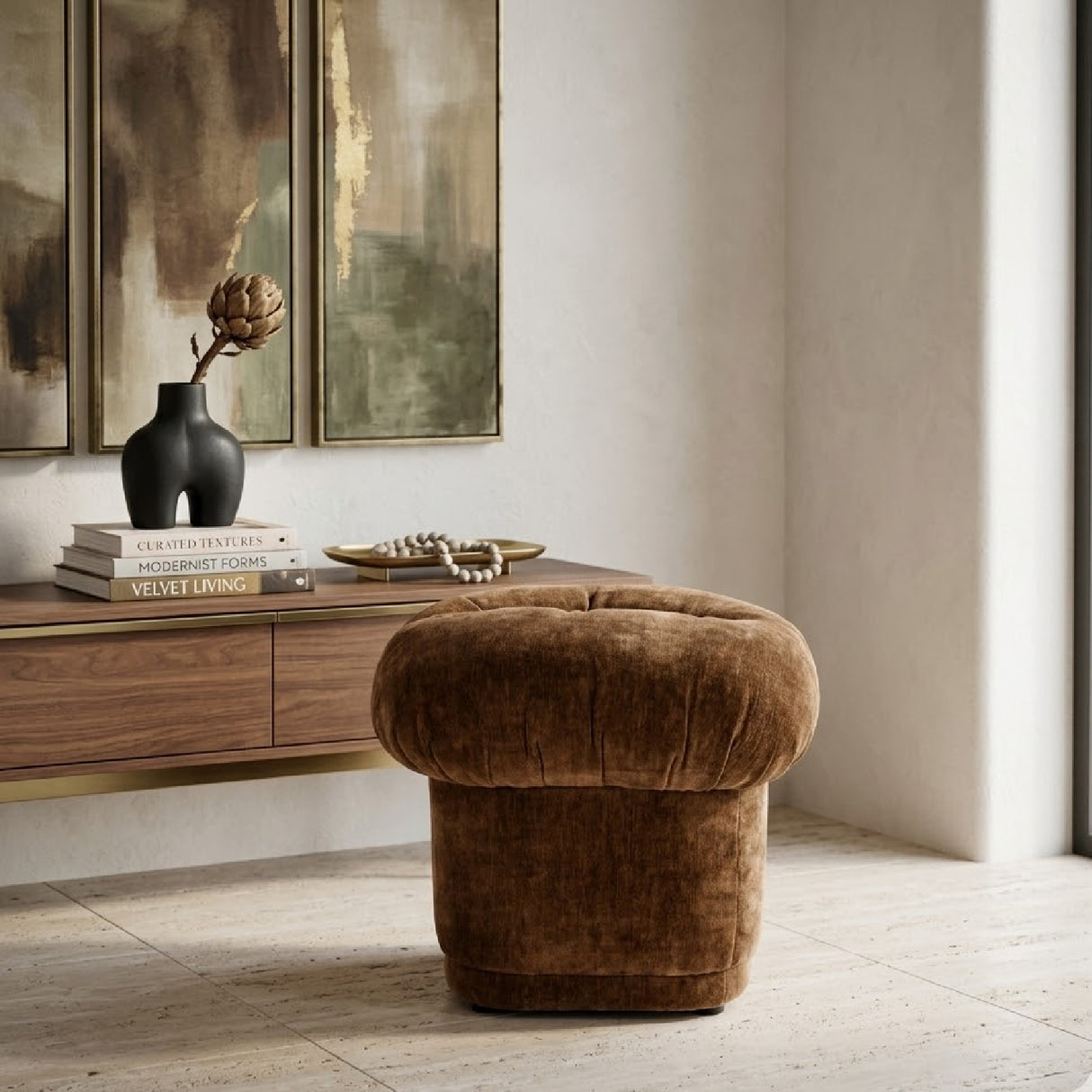   Fully-Upholstered Cushion Stool | Oroa.com