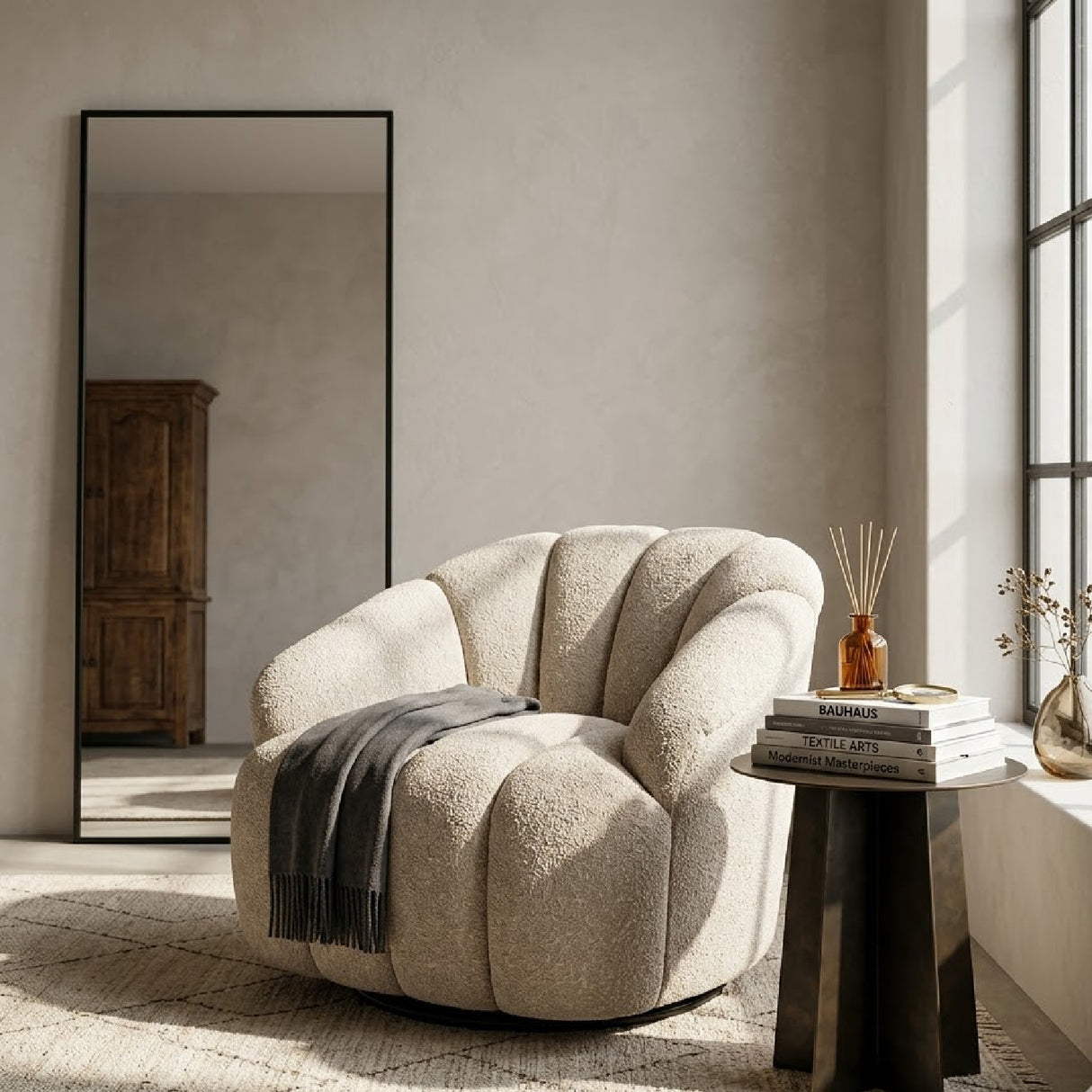   Deep-Channeled Swivel Chair | Oroa.com