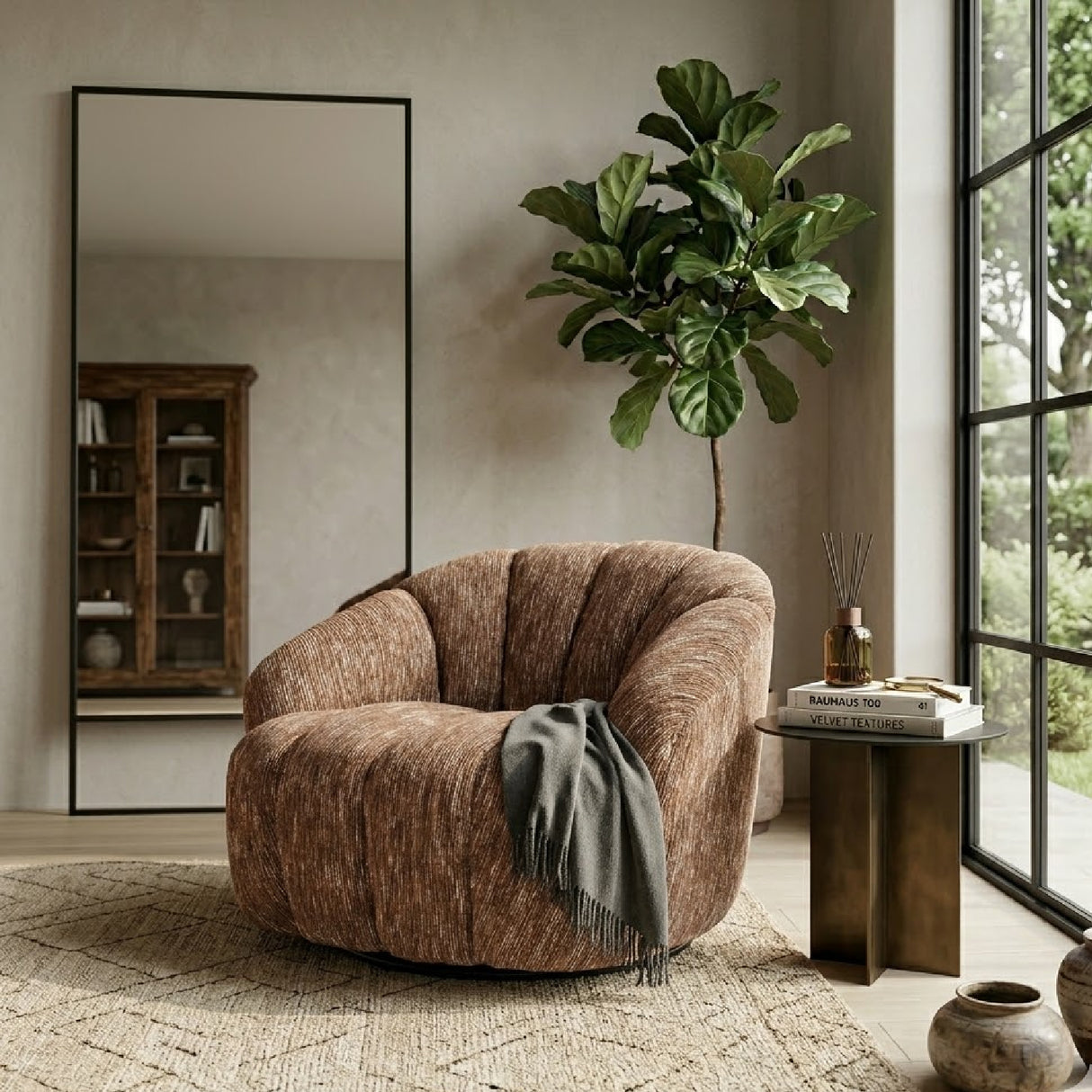   Deep-Channeled Swivel Chair | Oroa.com