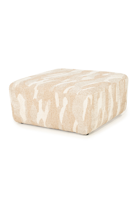 Printed Fabric Square Pouf L | By-Boo Rytm | Oroa.com