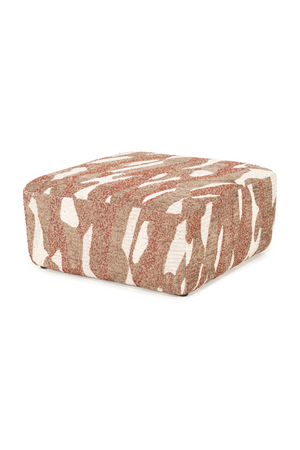 Printed Fabric Square Pouf L | By-Boo Rytm | Oroa.com