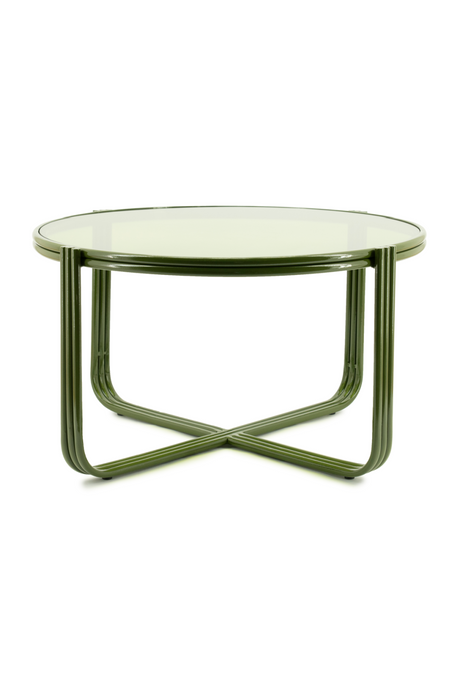 Cruciform Base Glass Coffee Table | By-Boo Groovy | Oroa.com