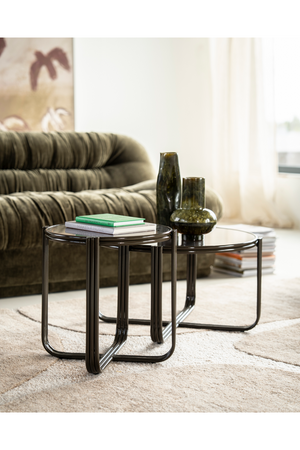 Cruciform Base Glass Coffee Table | By-Boo Groovy | Oroa.com