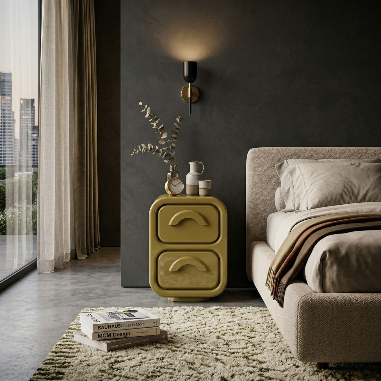   High-gloss 2-Drawer Cabinet S | Oroa.com